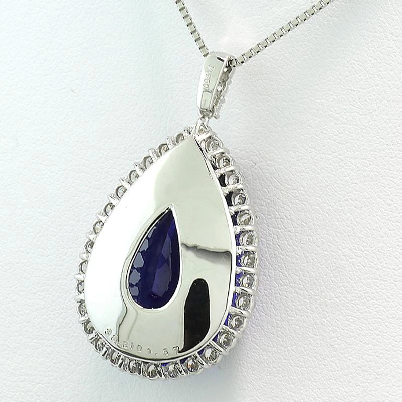 38.31 Carat Tanzanite AAAA Quality 1.67 Carat Diamonds Pendant 950-Platinum 7 38.31 Carat Tanzanite AAAA Quality 1.67 Carat Diamonds Pendant 950-Platinum – Image 5