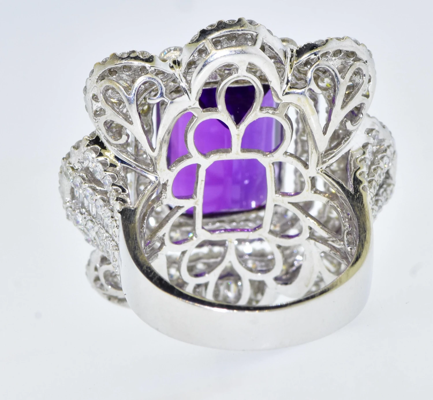 Unknown Impressive Contemporary White Diamond And Gem Amethyst Ring 8 Unknown Impressive Contemporary White Diamond And Gem Amethyst Ring – Image 6