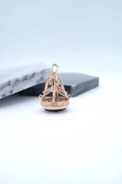 Unknown Oval Smoky Topaz 3D Rose Gold Pavilion Pendant Necklace -Mode Bijouterie Magasin 4 e master