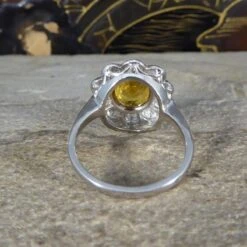 Unknown Bright And Rich 2.90ct Cushioned Oval Yellow Sapphire And 1.30ct Diamond Cluster -Mode Bijouterie Magasin 4 master 10