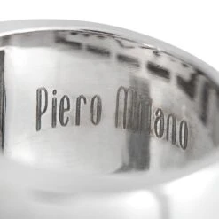 Piero Milano 18Karat White Gold 0.21Carat Diamond And Sapphire Wide Ring -Mode Bijouterie Magasin 4 master 13