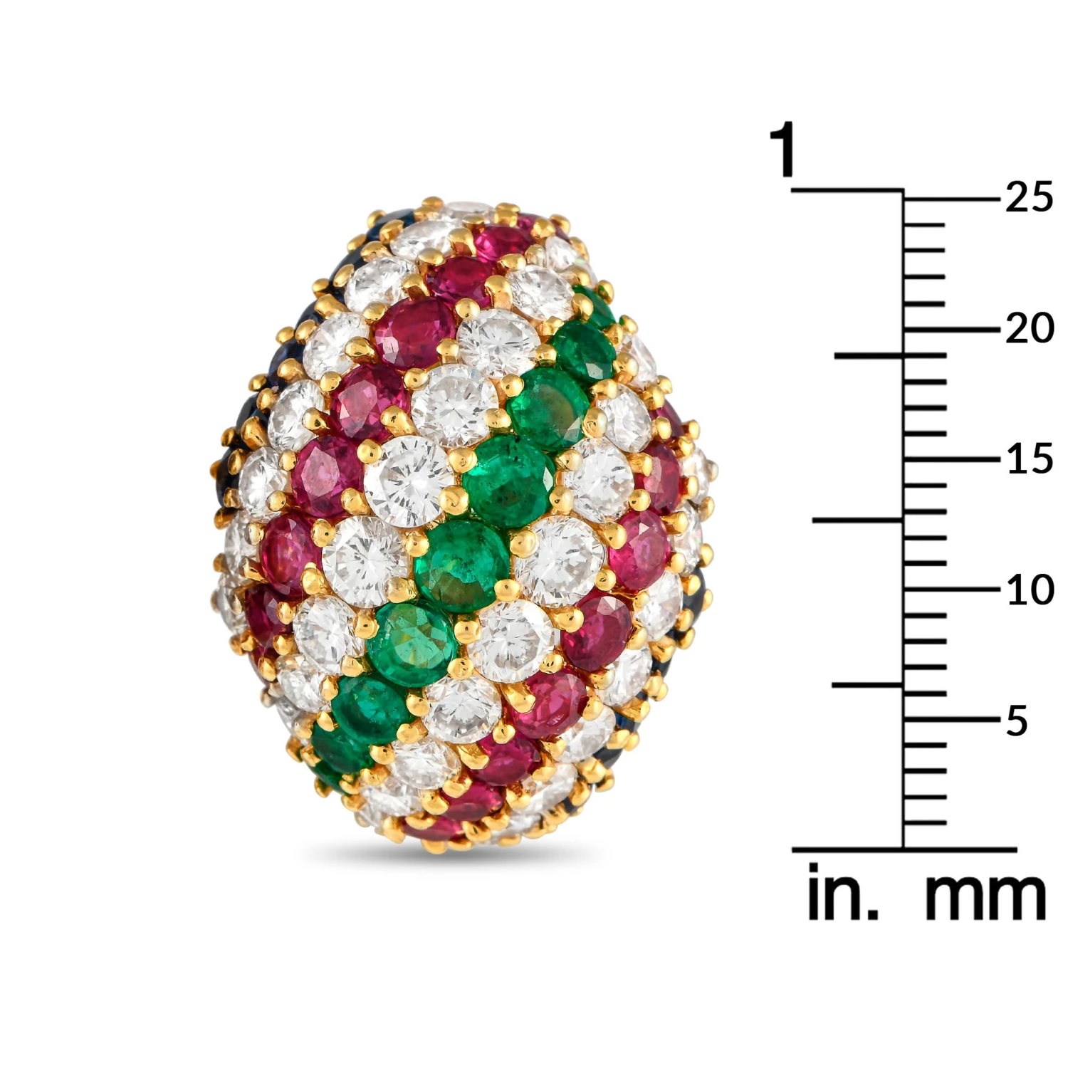 Adler 18k Yellow Gold 6.40ct Diamond Sapphire Ruby & Emerald Statement Earrings 6 Adler 18k Yellow Gold 6.40ct Diamond Sapphire Ruby & Emerald Statement Earrings – Image 4