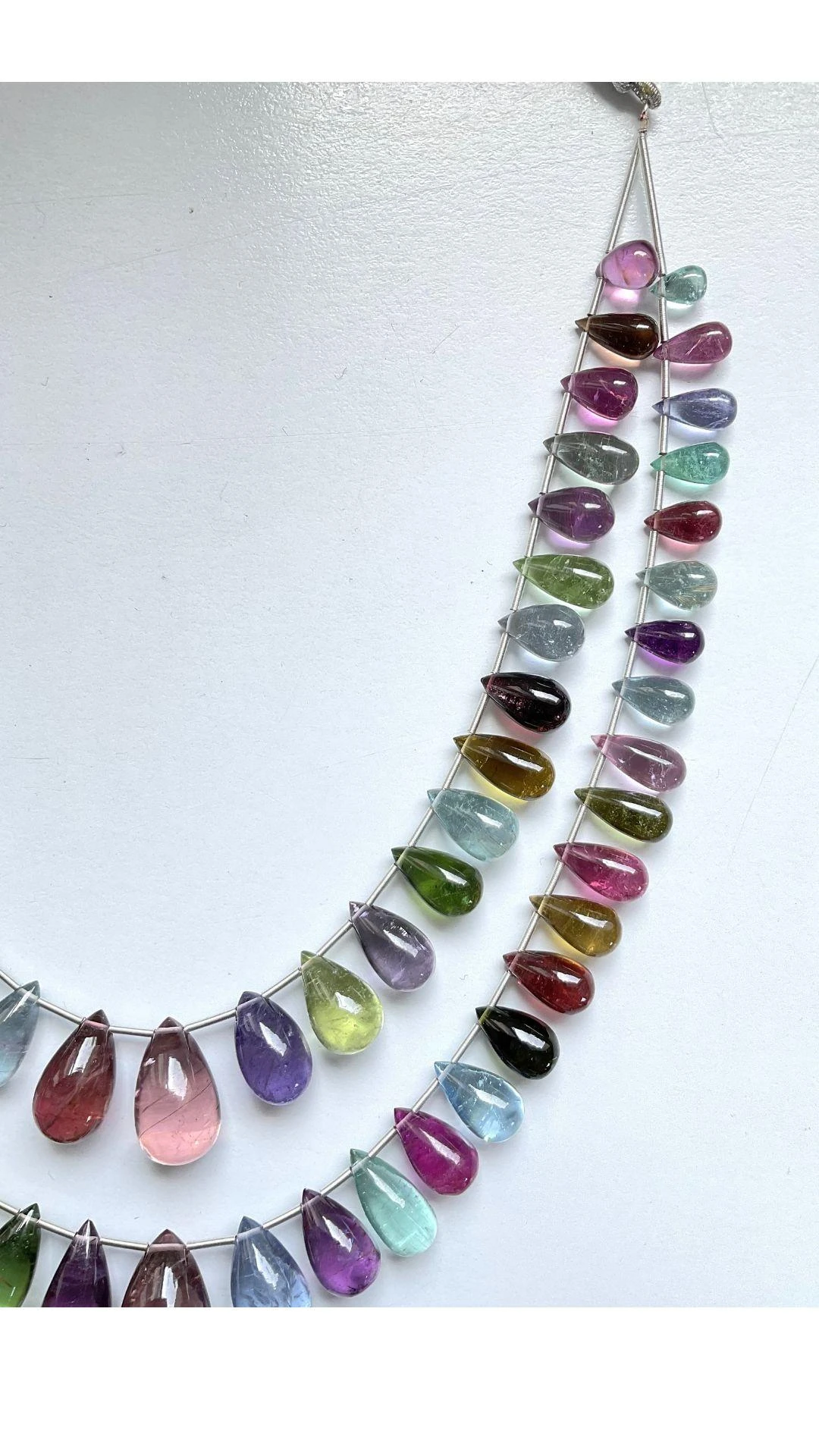 Unknown Important Pastel Colors Tourmaline Smooth Drops Strand Natural Gemstone Beads 6 Unknown Important Pastel Colors Tourmaline Smooth Drops Strand Natural Gemstone Beads – Image 4