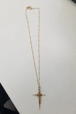 Unknown 18k Yellow Gold Plated On Silver Wire Cross Pendant By Vannesa Tasani -Mode Bijouterie Magasin 4 master 28