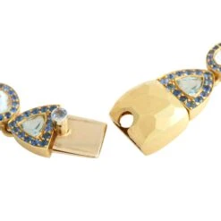 Gigi 18K Yellow Gold 1.0C Diamond, Sapphire, Topaz And Aquamarine Necklace -Mode Bijouterie Magasin 4 master 42