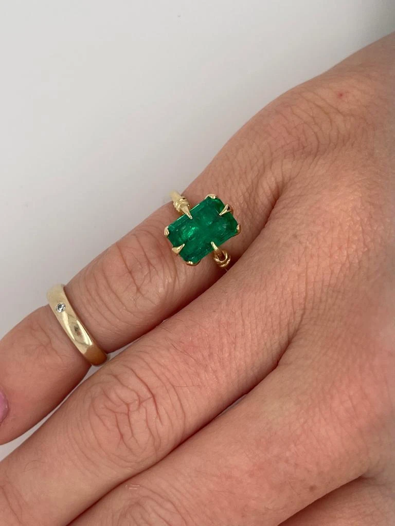 2ct Emerald Cut Engagement Ring In 18ct Yellow Gold 9 2ct Emerald Cut Engagement Ring In 18ct Yellow Gold – Image 7