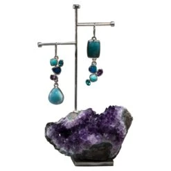 Studio Greytak 'Larimar Earrings On Amethyst' With Opal And Apitite