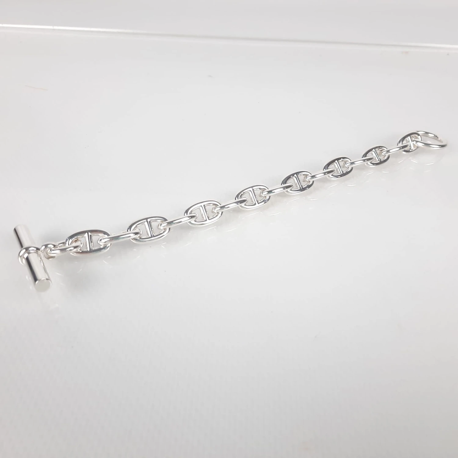 Hermes Chaine D'Ancre Bracelet, Large Size 12 Silver 925/1000 7 Hermes Chaine D'Ancre Bracelet, Large Size 12 Silver 925/1000 – Image 5