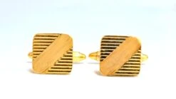 Unknown 14kt Stripe And Staggered Retro Cufflinks -Mode Bijouterie Magasin 5369 1 master