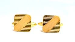 Unknown 14kt Stripe And Staggered Retro Cufflinks -Mode Bijouterie Magasin 5369 2 master