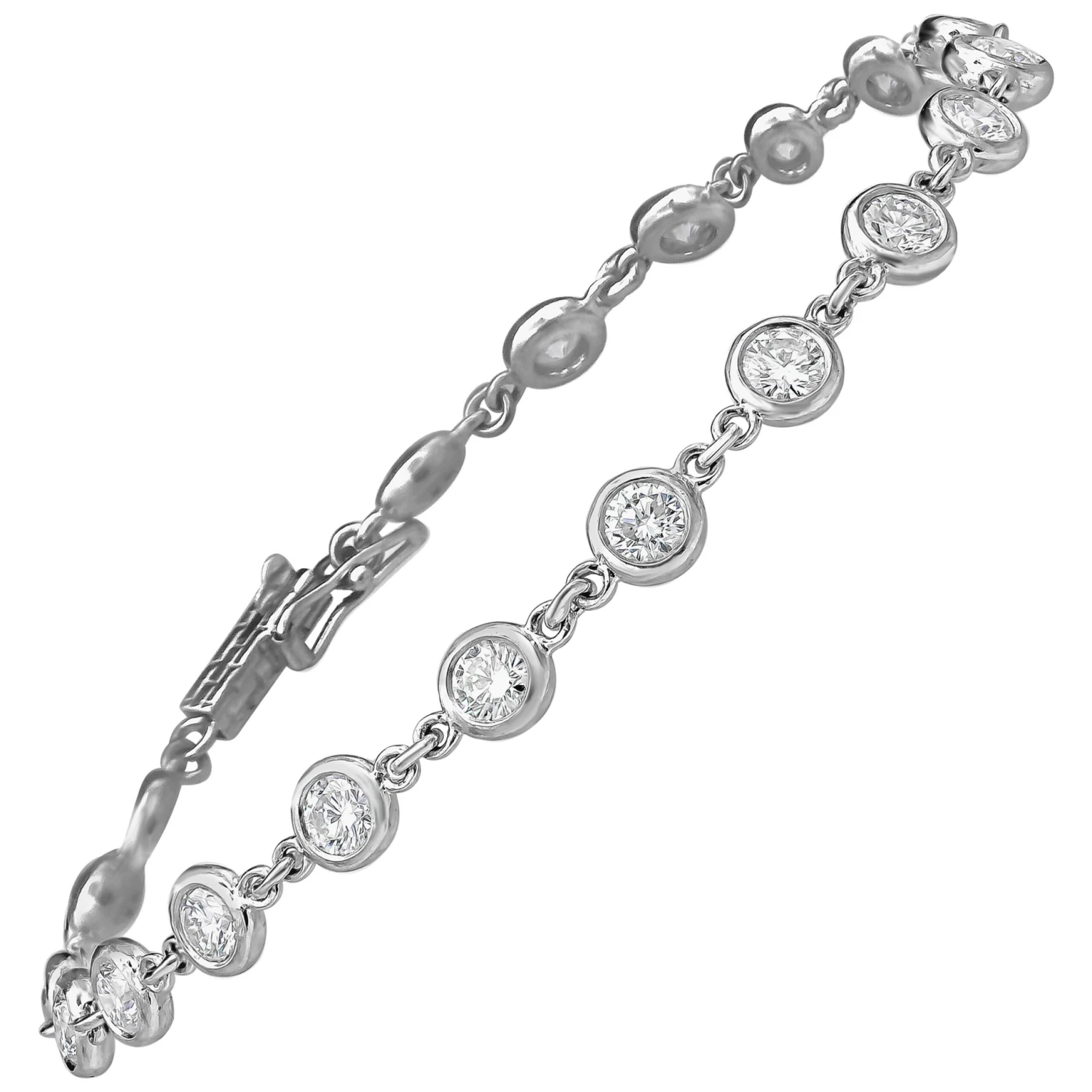 Roman Malakov 2.87 Carat Diamonds By The Yard Bracelet In Platinum 3 Roman Malakov 2.87 Carat Diamonds By The Yard Bracelet In Platinum