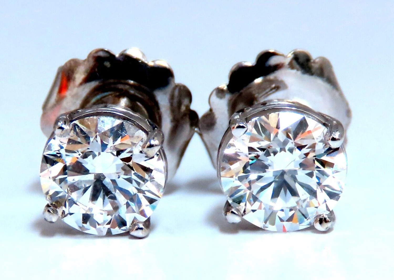 Unknown GIA Certified 3.10ct Natural Round Diamond Stud Earrings 14 Karat Ex LAB Created 5 Unknown GIA Certified 3.10ct Natural Round Diamond Stud Earrings 14 Karat Ex LAB Created – Image 3