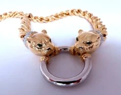 Unknown Panther Biting Ring Necklace .90ct Natural Diamonds Choker Necklace 14 Karat -Mode Bijouterie Magasin 5654 2 master