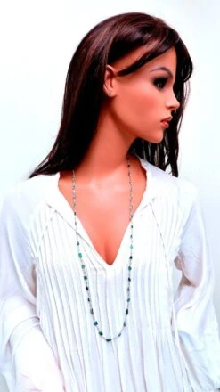 Unknown 18.50 Carat Natural Emeralds Diamonds Yard Necklace 14 Karat -Mode Bijouterie Magasin 5661 11 master