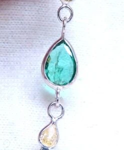 Unknown 18.50 Carat Natural Emeralds Diamonds Yard Necklace 14 Karat -Mode Bijouterie Magasin 5661 8 master