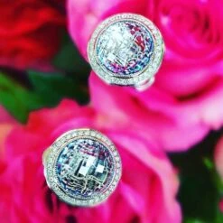 Alex Soldier Blue Topaz Diamond Gold Stud Earrings Cufflinks One Of A Kind -Mode Bijouterie Magasin 58377196 10157173998665818 3170028491169071104 n master