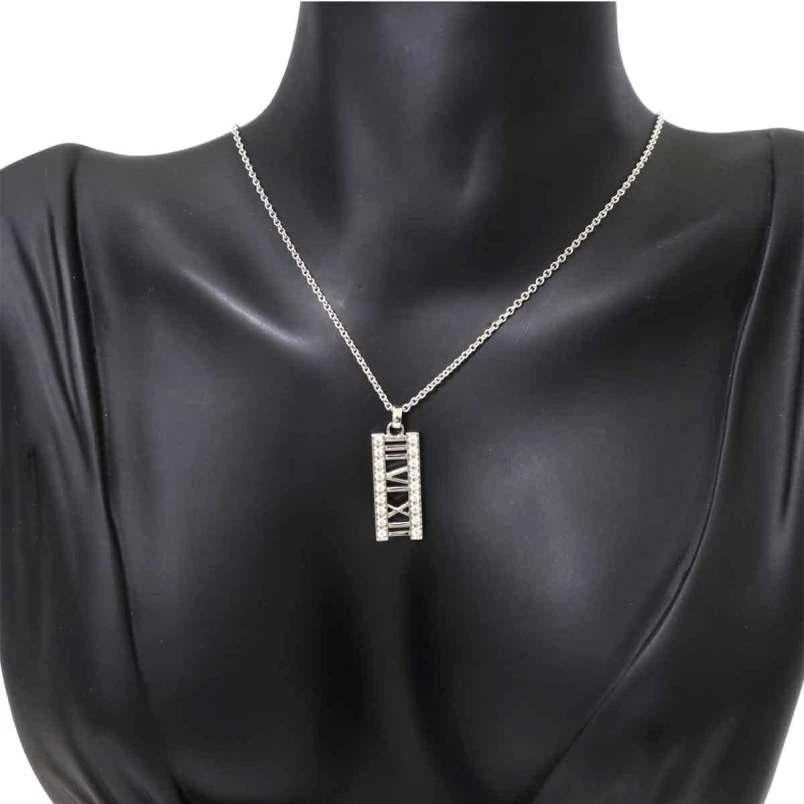 Tiffany & Co. Atlas 18k White Gold Diamond Open Bar Pendant Necklace 8 Tiffany & Co. Atlas 18k White Gold Diamond Open Bar Pendant Necklace – Image 6