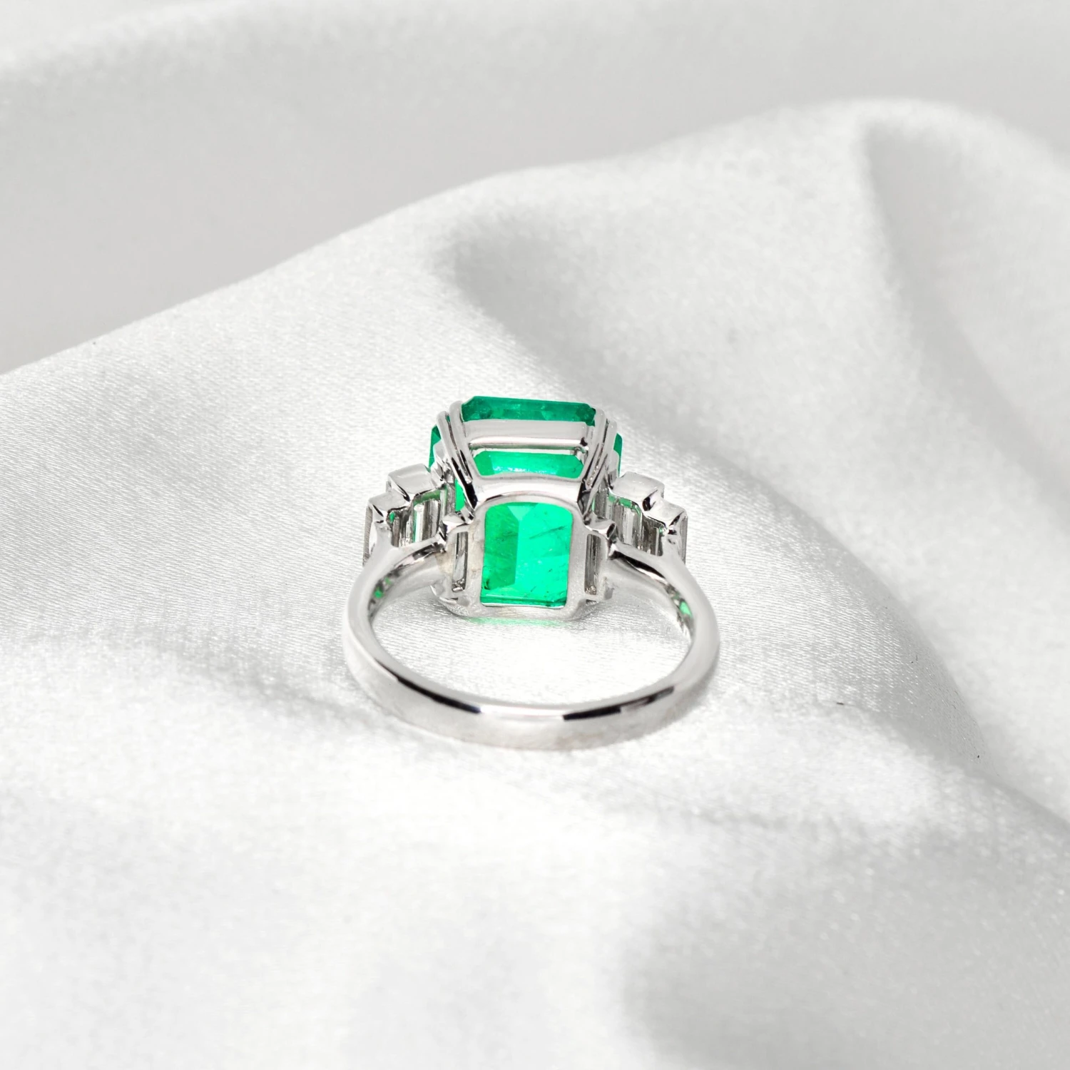 GRS 18K 7.34 Ct Colombia Emerald&Diamond Antique Art Deco Engagement Ring 12 GRS 18K 7.34 Ct Colombia Emerald&Diamond Antique Art Deco Engagement Ring – Image 10