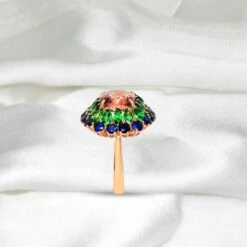 *Sale* IGI 14k 8.76 Carat Tourmaline&Sapphire Antique Art Deco Engagement Ring -Mode Bijouterie Magasin 5 master