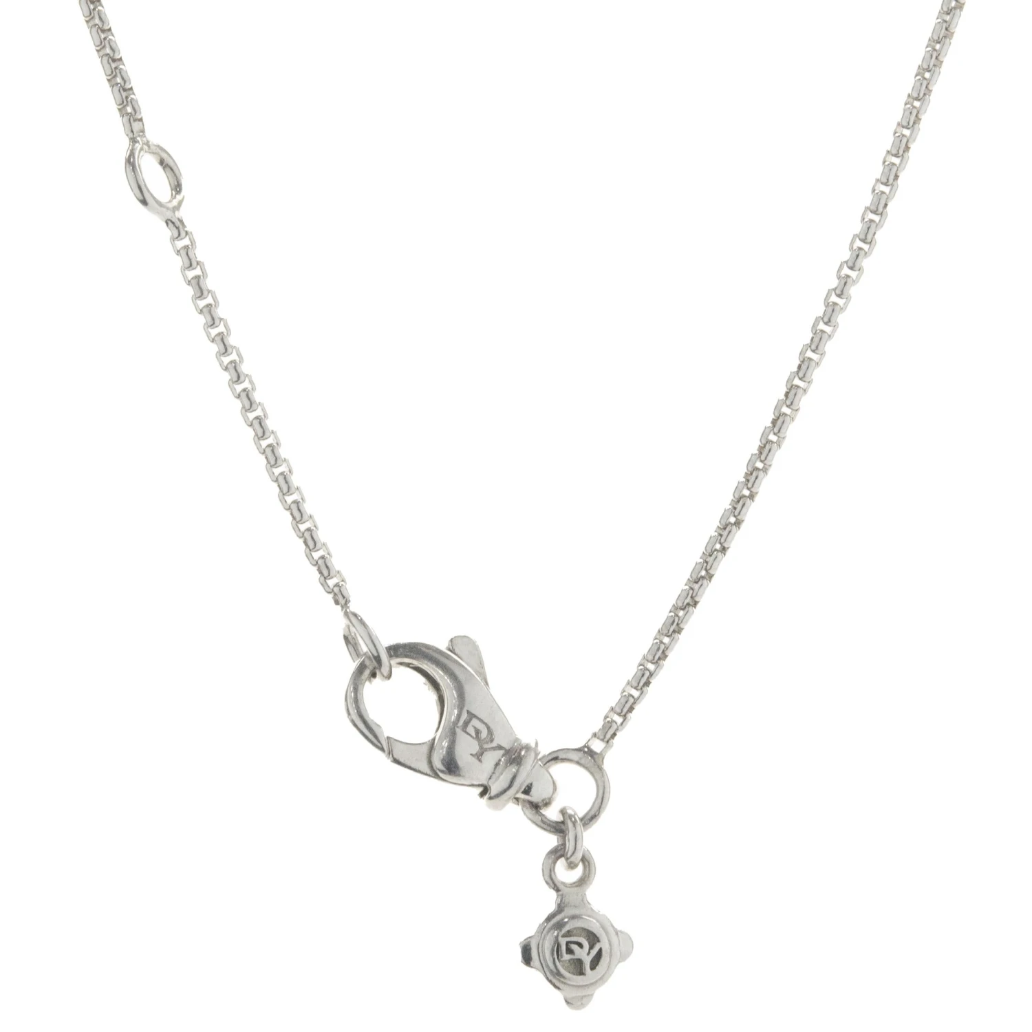 David Yurman Sterling Silver Pave Diamond Thoroughbred Necklace 6 David Yurman Sterling Silver Pave Diamond Thoroughbred Necklace – Image 4