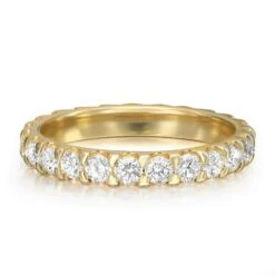 1.50cttw Prong Set Round Cut Diamond Eternity Band Ring 14k Yellow Gold -Mode Bijouterie Magasin 6409089c8439d62931fac75b master