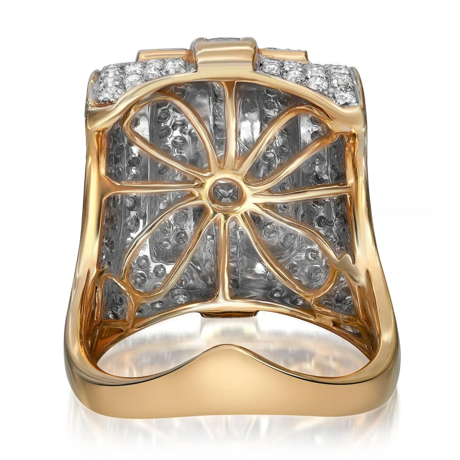 2.17cttw Princess And Round Cut Diamond Cocktail Ring 14k Yellow Gold 6 2.17cttw Princess And Round Cut Diamond Cocktail Ring 14k Yellow Gold – Image 4