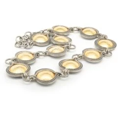 Unknown Courhan Sterling Silver And Gold Capped Station Necklace -Mode Bijouterie Magasin 650 553 2 master
