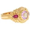 Kent Raible's Bespoke 18k Gold Pink Sapphire, Ruby And Diamond Cocktail Ring -Mode Bijouterie Magasin 6731592 master
