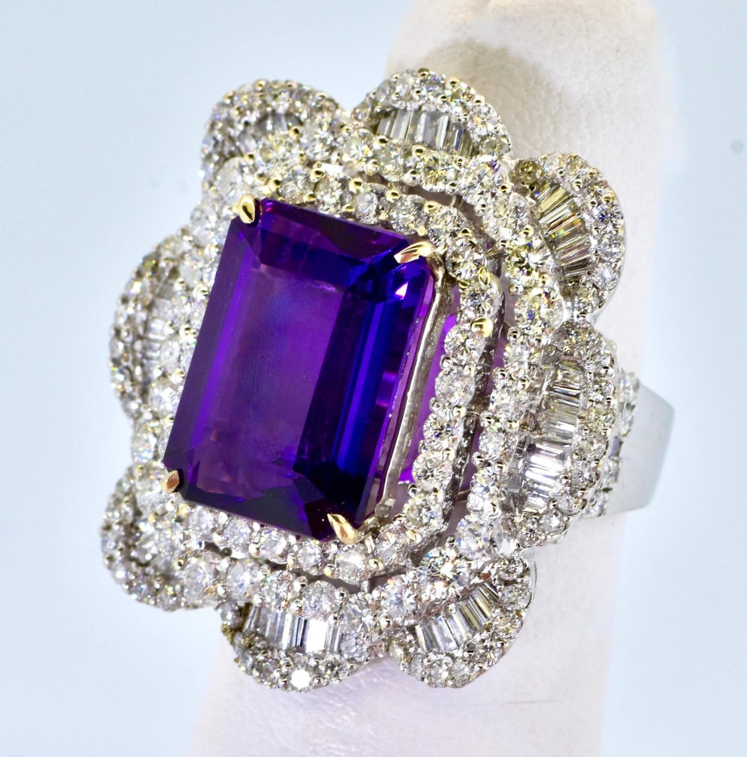 Unknown Impressive Contemporary White Diamond And Gem Amethyst Ring 11 Unknown Impressive Contemporary White Diamond And Gem Amethyst Ring – Image 9