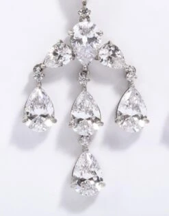 Diamante Silver Antique Style Chandelier Earrings -Mode Bijouterie Magasin 6R1A6934 master