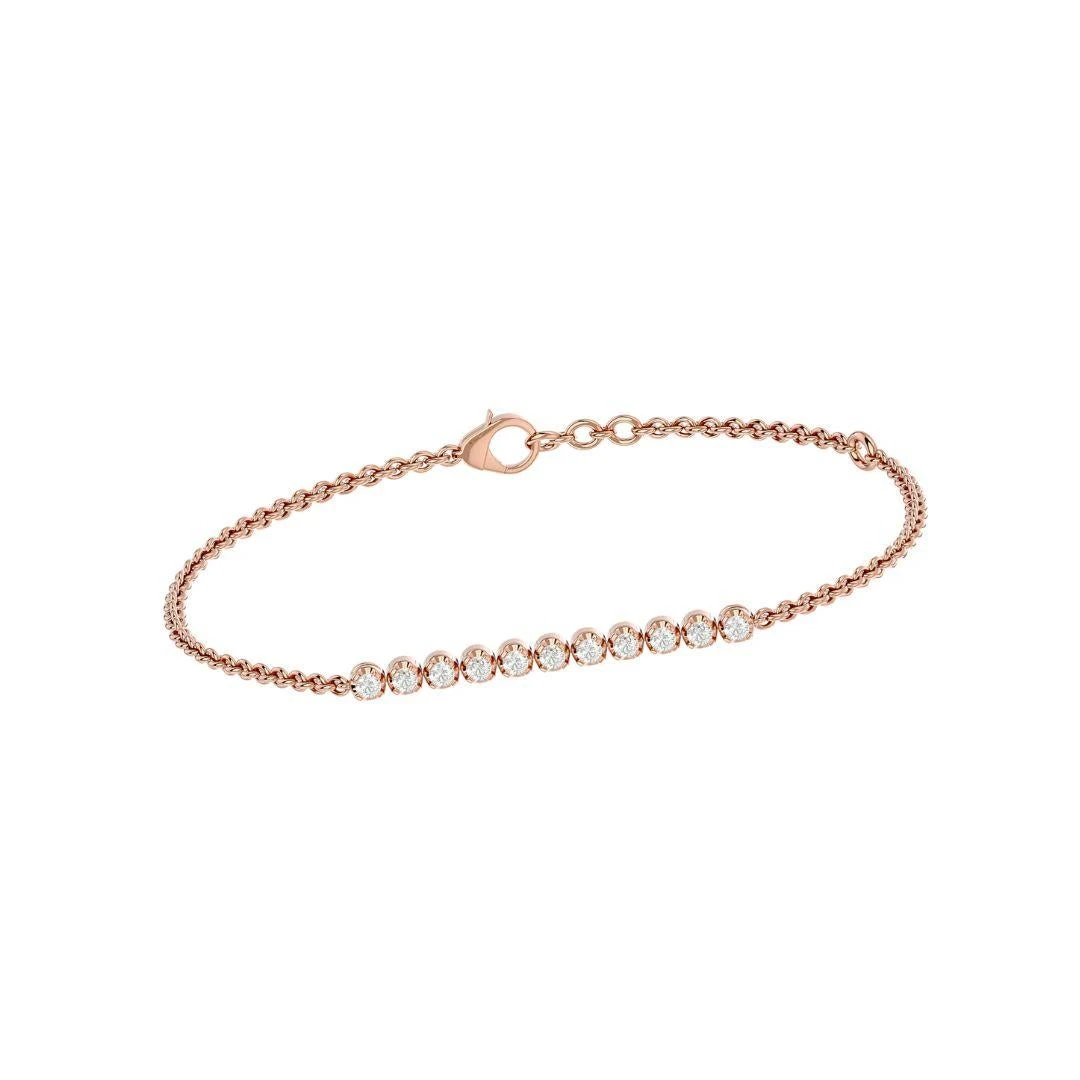 Unknown Minimal Diamond Line Bracelet In 18 Karat Gold 4 Unknown Minimal Diamond Line Bracelet In 18 Karat Gold – Image 2