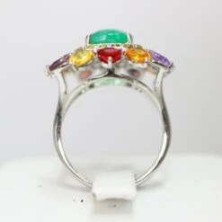 *Sales* IGI 18k 8.70 Ctw Emerald &Sapphires Antique Art Deco Engagement Ring 17 *Sales* IGI 18k 8.70 Ctw Emerald &Sapphires Antique Art Deco Engagement Ring -Mode Bijouterie Magasin 6 master