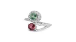 18k White Gold Halo Ring W/ 1.65ct Peridot, Tourmaline And Natural Diamonds IGI -Mode Bijouterie Magasin 7233c38a 1a20 4202 87f1 402cea77f0fe master