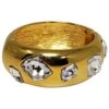 Kenneth Jay Lane KJL Chunky Gold Bangle Bracelet With Oversized Clear Crystals -Mode Bijouterie Magasin 7281102 master