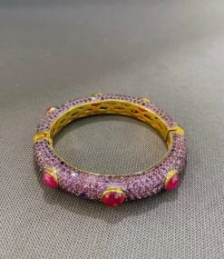 “Capri” Red Ruby & Purple Amethyst Bangle Set In 22k Gold & Silver -Mode Bijouterie Magasin 74ADB3DE B969 49C4 96A4 507C3090A574 master