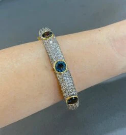 Bochic “Capri” London Topaz & White Zircon Bangle Set In 22k Gold & Silver -Mode Bijouterie Magasin 75C93914 67B9 4494 A7D2 47186ECF3834 master