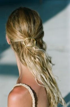 Hairclip Silver 18 Karat Gold-Plated Snake Chain Hairclip Greek Jewelry -Mode Bijouterie Magasin 79470020 master