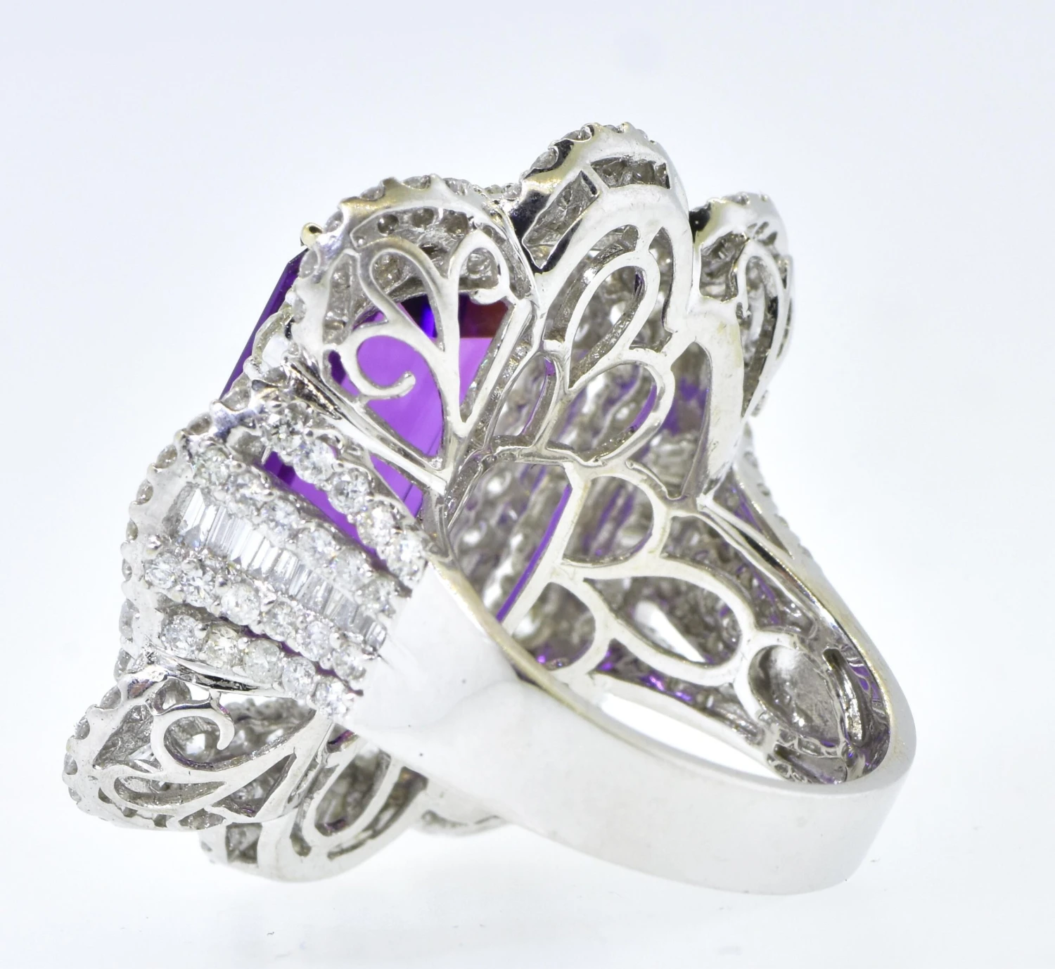 Unknown Impressive Contemporary White Diamond And Gem Amethyst Ring 9 Unknown Impressive Contemporary White Diamond And Gem Amethyst Ring – Image 7
