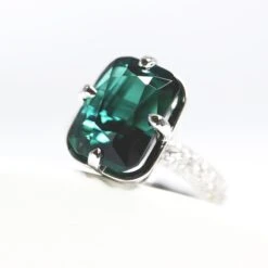 GIA 18k 6.26 Carat Indicolite Tourmaline Antique Art Deco Style Engagement Ring 19 GIA 18k 6.26 Carat Indicolite Tourmaline Antique Art Deco Style Engagement Ring -Mode Bijouterie Magasin 7 1 master