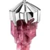 Large Rubellite Tourmaline Crysral Raw Silver Pendant -Mode Bijouterie Magasin 7 master