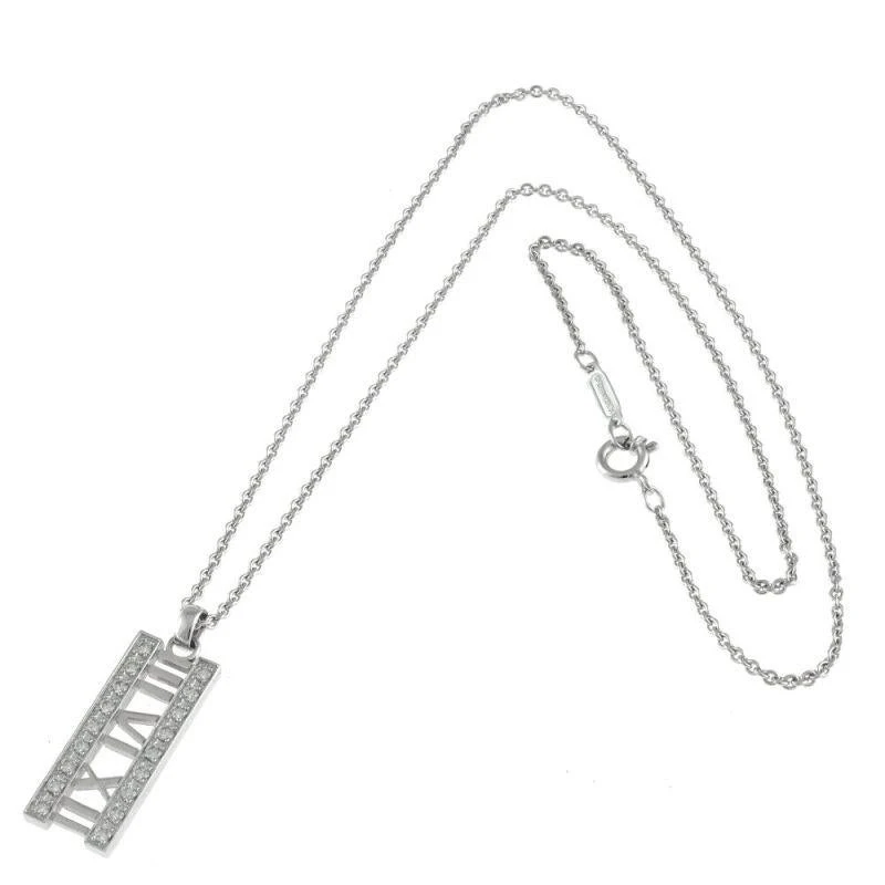 Tiffany & Co. Atlas 18k White Gold Diamond Open Bar Pendant Necklace 10 Tiffany & Co. Atlas 18k White Gold Diamond Open Bar Pendant Necklace – Image 8