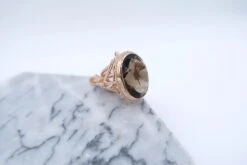 Unknown Oval Smoky Topaz 3D Rose Gold Pavilion Pendant Necklace -Mode Bijouterie Magasin 7 master 9