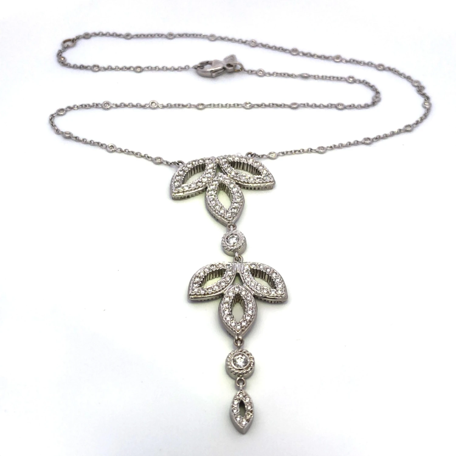 Doris Panos 18k White Gold Diamond Necklace 4 Doris Panos 18k White Gold Diamond Necklace – Image 2