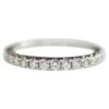 18 Karat White Gold Wedding Band Ring With Diamonds