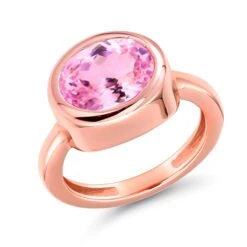 Eighteen Karat Rose Gold Ceylon Pink Sapphire High Dome Cocktail Solitaire Ring -Mode Bijouterie Magasin 809 8PPKSAP 002 cropped master