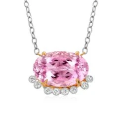 Eighteen Karat Yellow Gold 30.85 Carat Natural Kunzite Diamond Pendant Necklace 15 Eighteen Karat Yellow Gold 30.85 Carat Natural Kunzite Diamond Pendant Necklace -Mode Bijouterie Magasin 813 8YWAKZT 002 master