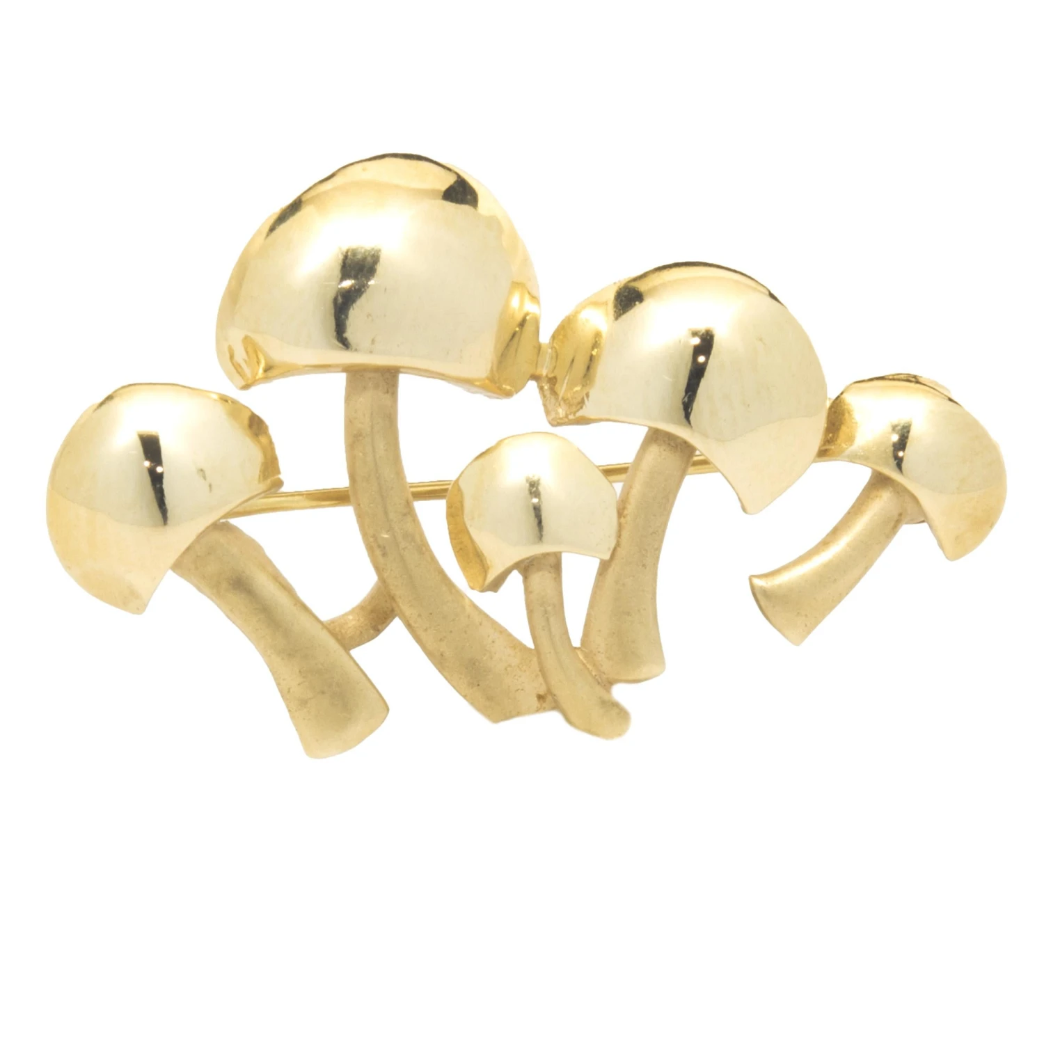 Unknown 14 Karat Yellow Gold Mushroom Cluster Pin 6 Unknown 14 Karat Yellow Gold Mushroom Cluster Pin – Image 4