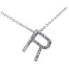 14 Karat White Gold Diamond R Initial Necklace 1 14 Karat White Gold Diamond R Initial Necklace -Mode Bijouterie Magasin 8796102 master