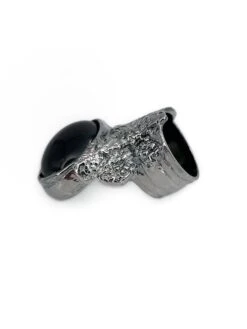 Yves Saint Laurent YSL Arty Silver Tone Black Cocktail Ring -Mode Bijouterie Magasin 88CB9B7B 2294 4D20 AD86 C8666E779913 master
