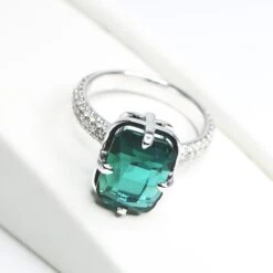 GIA 18k 6.26 Carat Indicolite Tourmaline Antique Art Deco Style Engagement Ring 20 GIA 18k 6.26 Carat Indicolite Tourmaline Antique Art Deco Style Engagement Ring -Mode Bijouterie Magasin 8 1 master